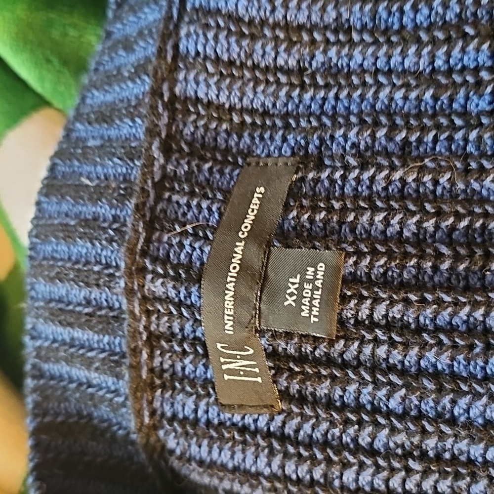 I.N.C. Men's Blue Striped Sweater Size XXL - Picture 2 of 4